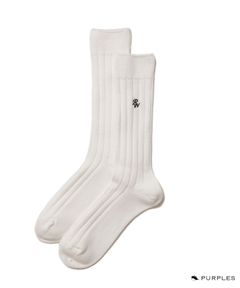 R9 PURPLE SOX (WHITE) / ×パープルズ コラボ ジャガードロゴ ソックス