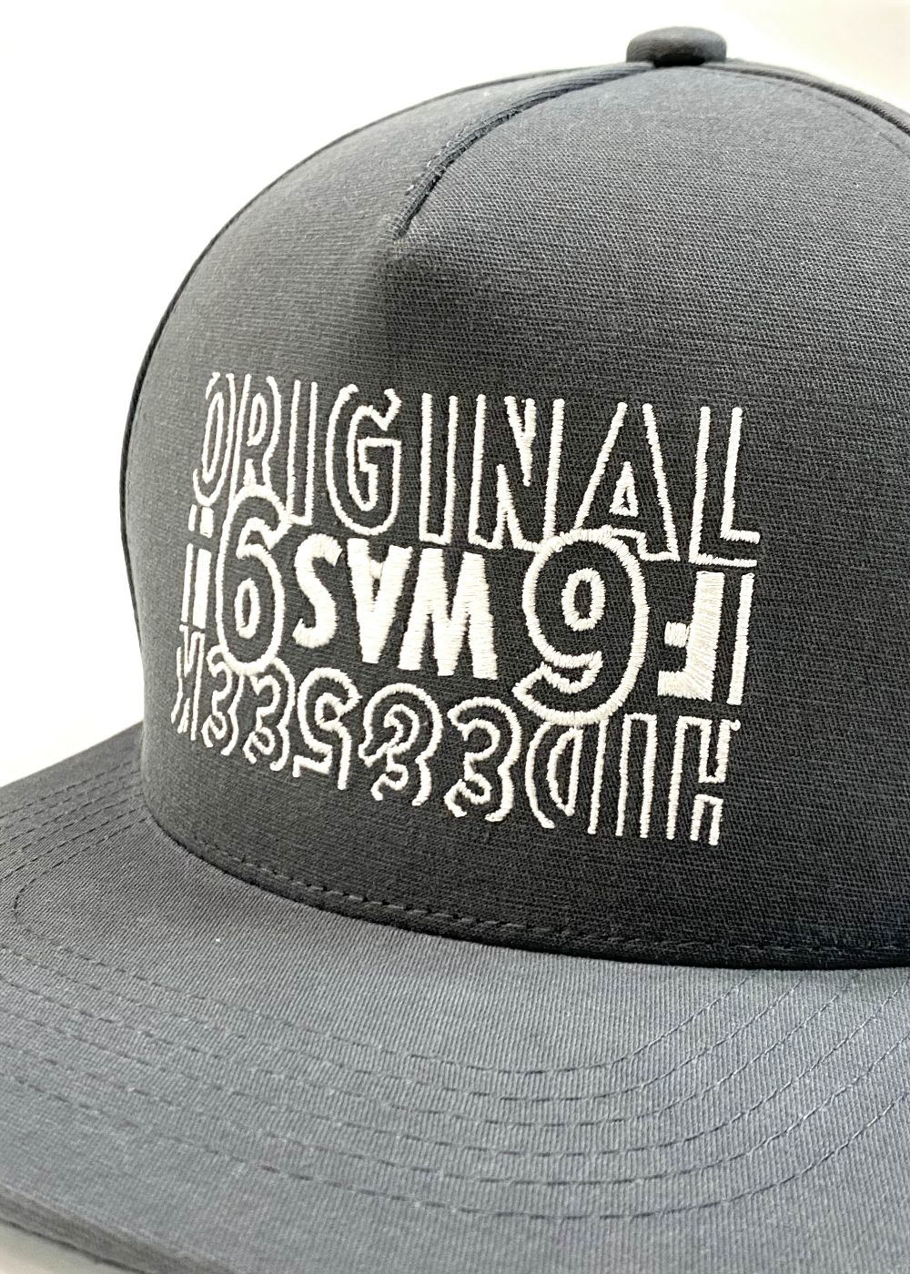 Original Trucker CAP (CHARCOAL GRAY) / 西浦徹 コラボ ロゴ 刺繍 キャップ