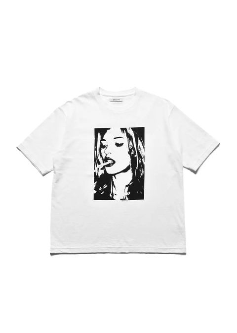 Monochrome Two tone Face Crewneck T-SH  (WHT) / オリジナル プリント Tシャツ