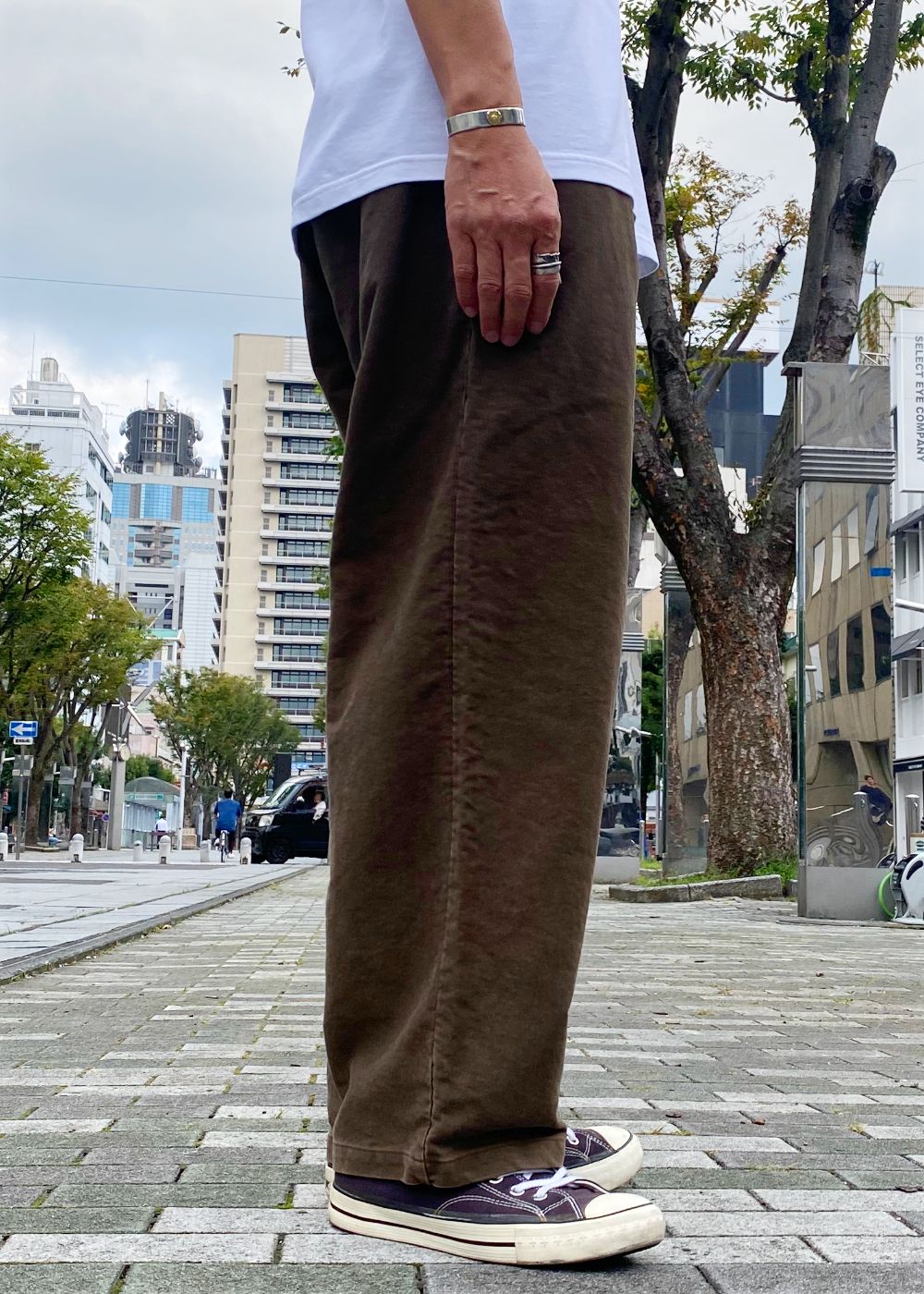 Moleskin Big Chino Pants (BROWN) / モールスキン ビッグ チノパンツ