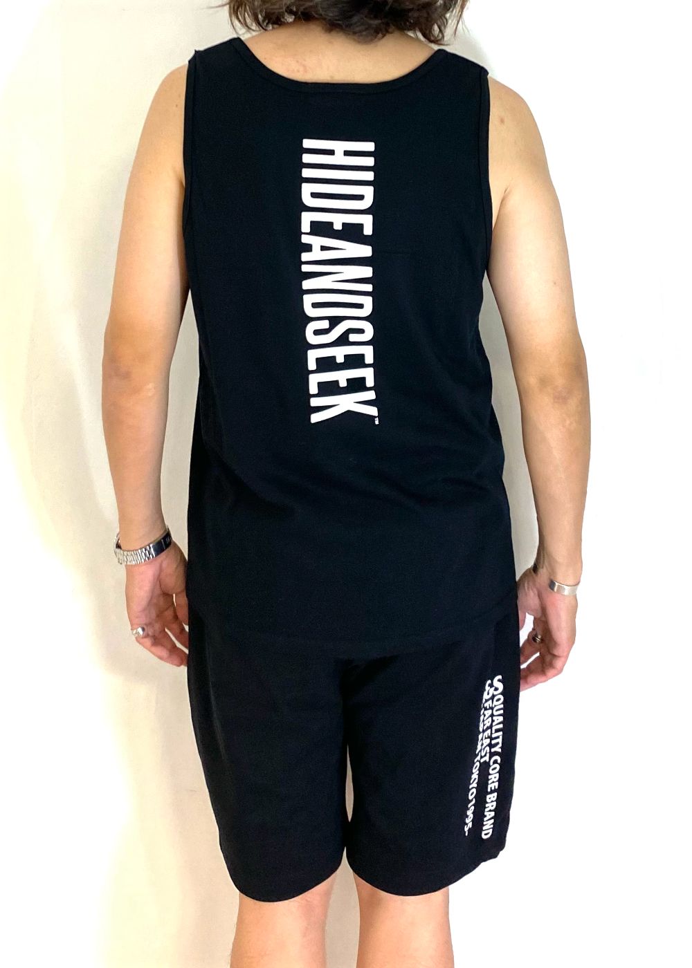 HIDE AND SEEK - HAS Logo Tank Top (BLACK) / ロゴプリント