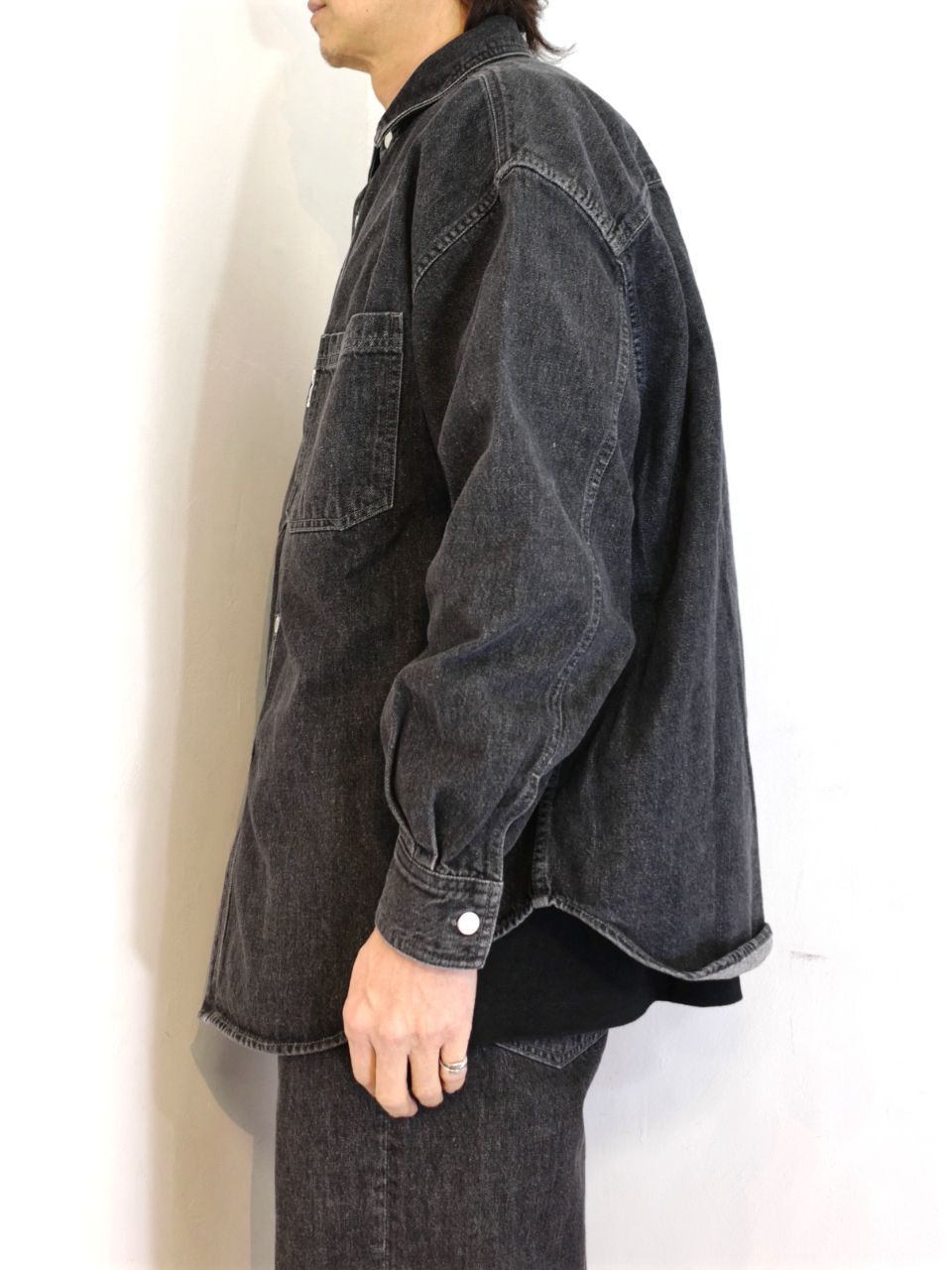 COOTIE PRODUCTIONS - Denim Work Shirt (BLACK FADE) / デニムビッグ