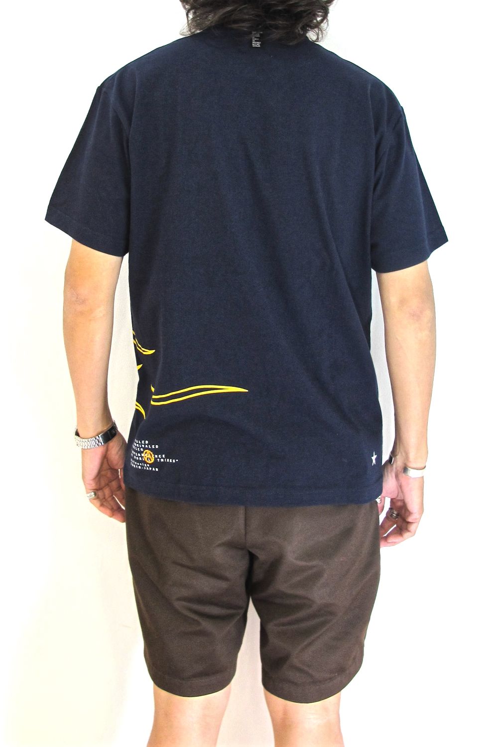 PRINT S/S TEE (NAVY) / アンライバルド コラボT