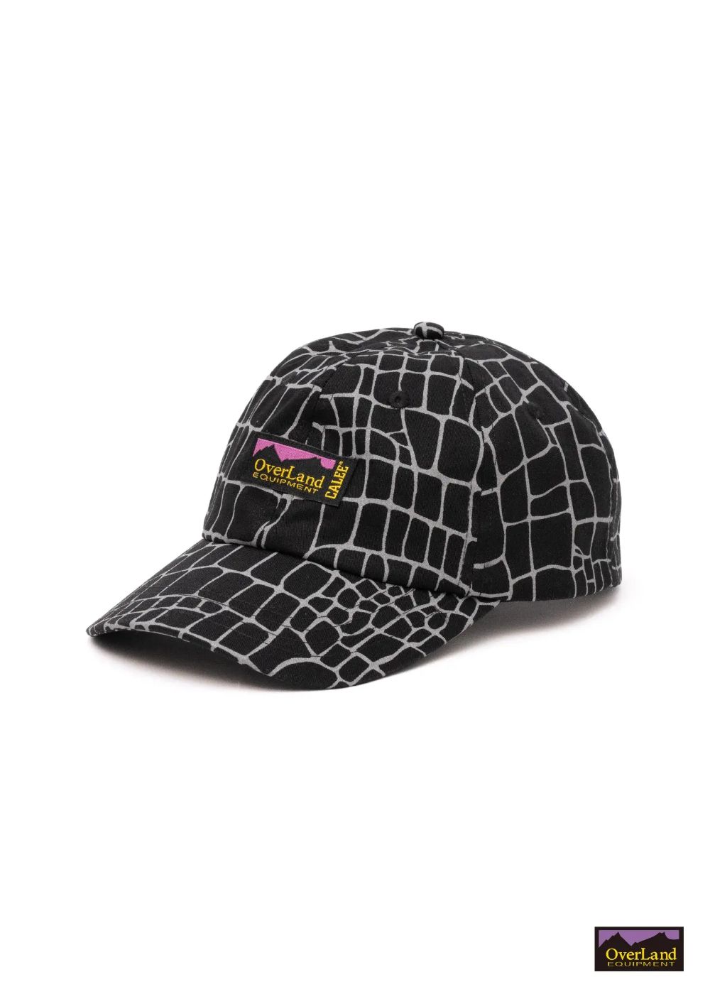 ×OVERLAND REFLECTOR SPIDER WEB SOILD CAP (BLACK) / オーバーランド コラボ キャップ