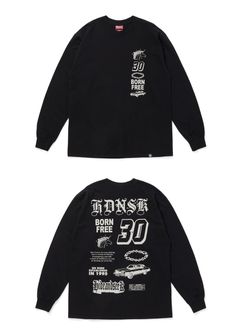 30 L/S Tee (BLACK) / プリント ロングスリーブ Tシャツ
