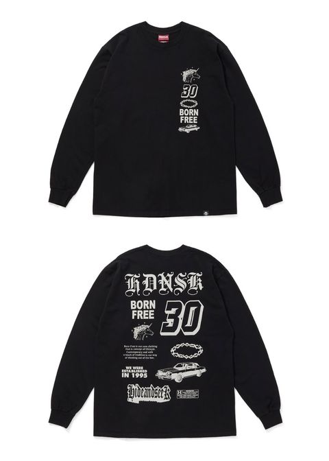 30 L/S Tee (BLACK) / プリント ロングスリーブ Tシャツ