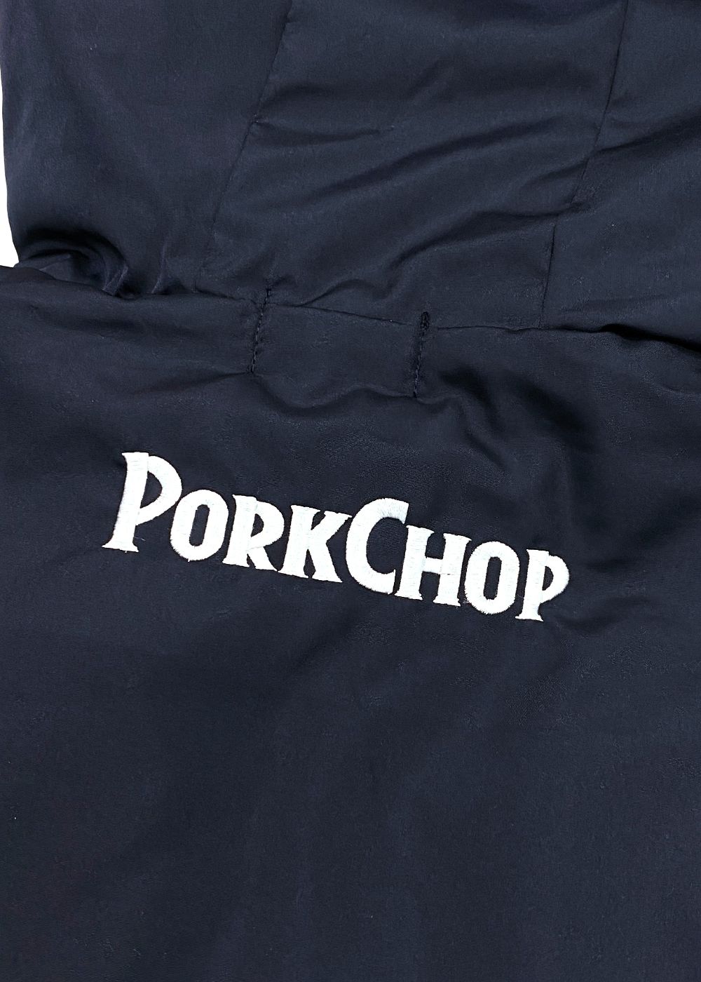 BURNING LOGO HOODED JKT (NAVY) / フーデッド パフ ジャケット