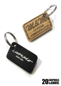 LOOPHOLE 20th ANNIVERSARY WOOD KEY RING (BLACK) / ループホール20周年記念 キーホルダー