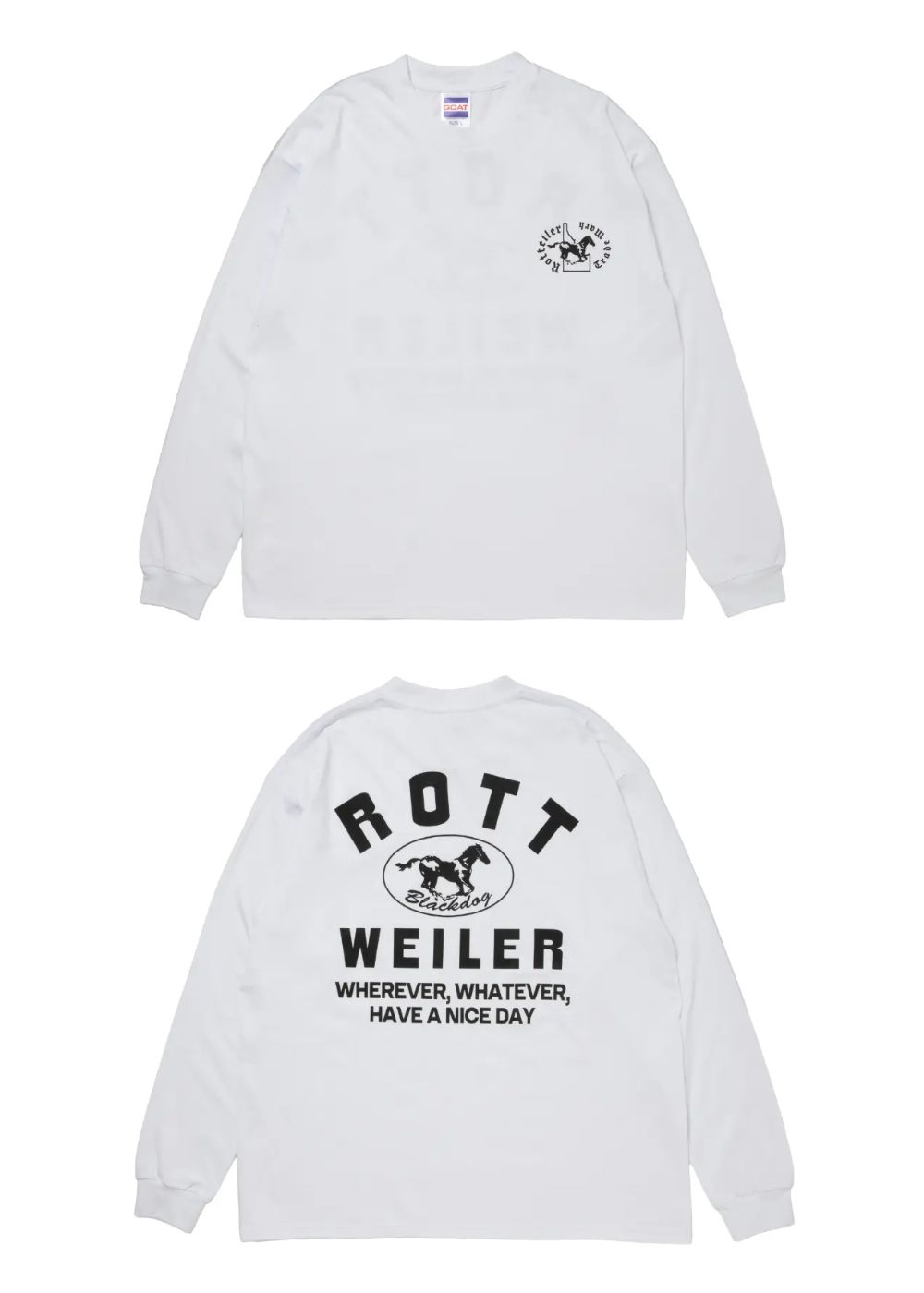 HORSE LSTEE (WHITE) / プリント Tシャツ