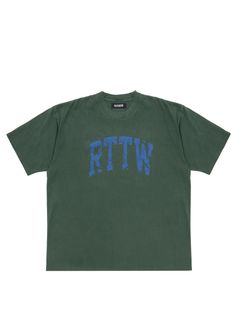 RTTW TEE (GREEN) / カレッジ ロゴ プリント Tシャツ