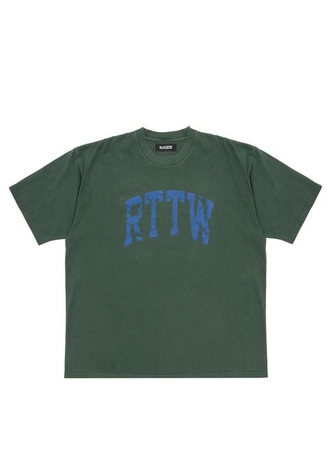 RTTW TEE (GREEN) / カレッジ ロゴ プリント Tシャツ