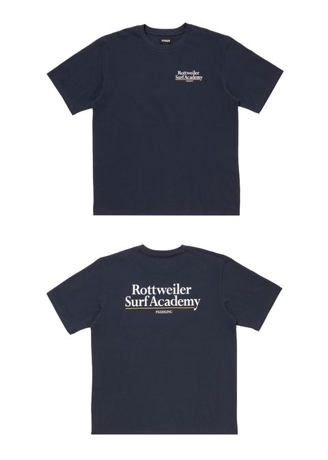 R9 SURF ACADEMY SS TEE (NAVY) /  オリジナル ロゴプリント Tシャツ