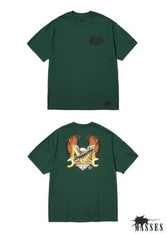 ×MASSES T-SHIRT EAGLE (GREEN) / マシス コラボレーション プリントT