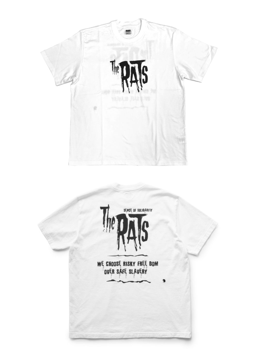 RATS - THE RATS TEE (WHITE) / ホラーロゴ Tシャツ | LOOPHOLE