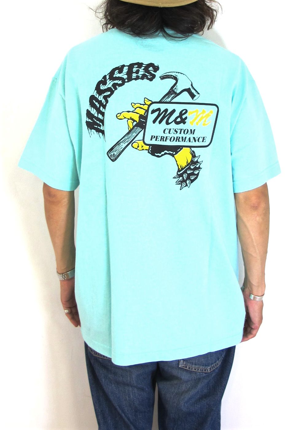 ×MASSES HAMMER T (GREEN) / マシス コラボレーション プリントT