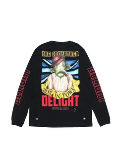 PRINT L/S TEE (BLACK) / CAFE&BAR DELIGHT コラボロンT