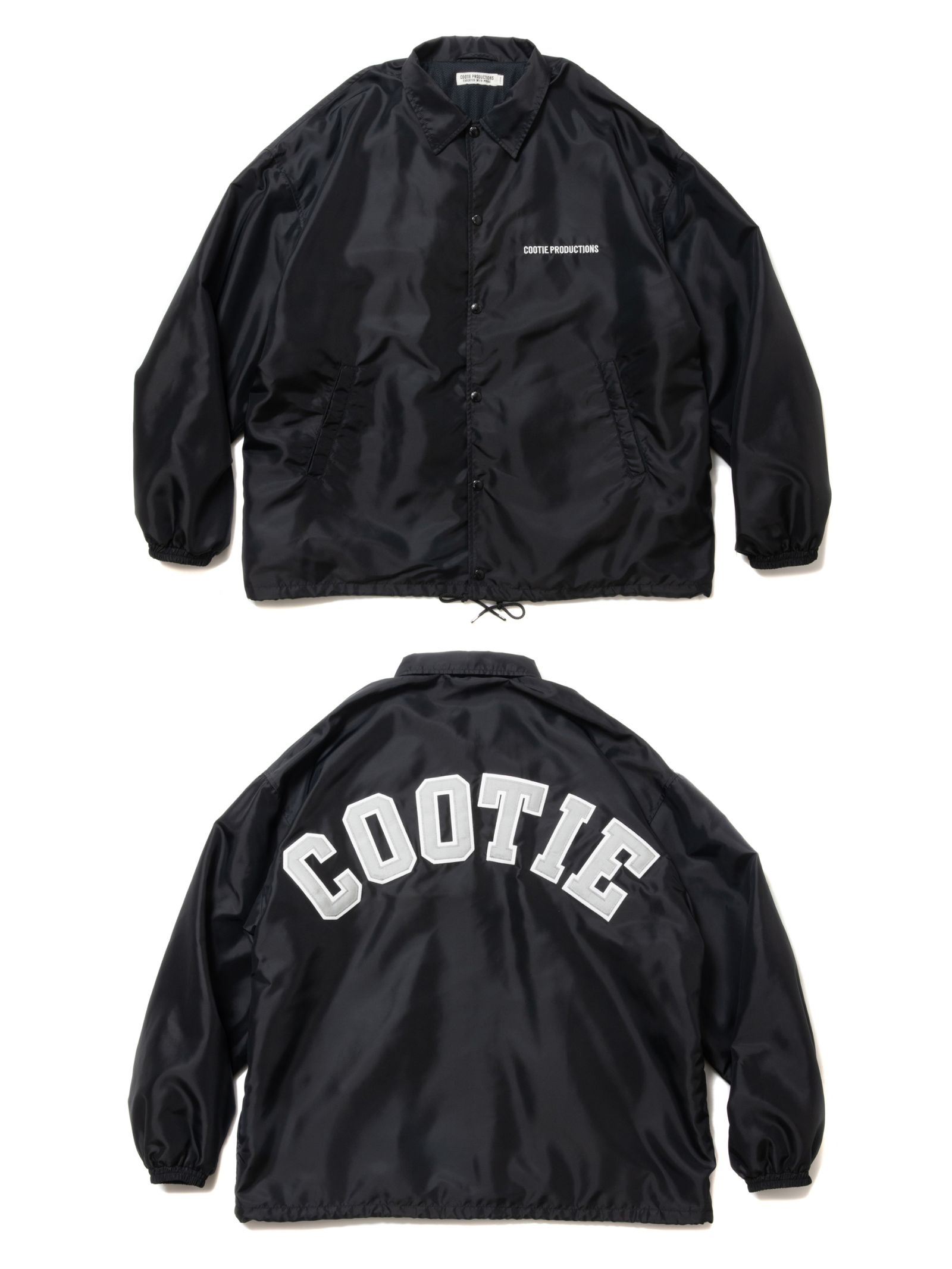 COOTIE PRODUCTIONS - Nylon Coach Jacket (BLACK) / ロゴワッペン 