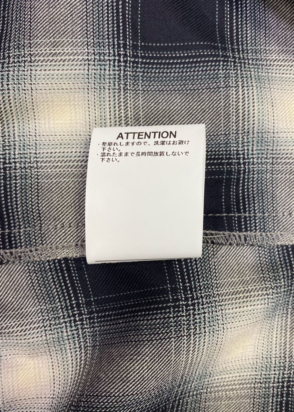 R9 OMBRE CHECK SHIRT (BLACK) / オンブレチェック オープン カラー シャツ