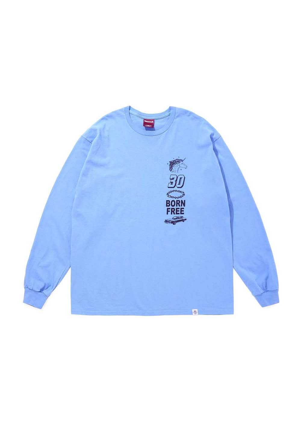 HIDE AND SEEK - 30 L/S Tee (SAX) / プリント ロングスリーブ T