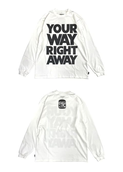 Y.W.R.A. LS TEE (WHITE) / オリジナル プリントロンT