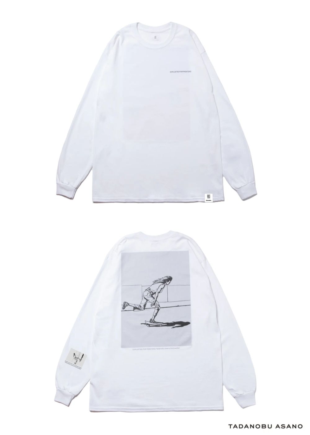 × Tadanobu Asano SKATER LS TEE (WHITE) / 浅野忠信 コラボロンT (スケーター)