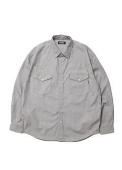 【ラスト1点】R9 GRAY DENIM SHIRT (GRAY) / デニム ウエスタン シャツ
