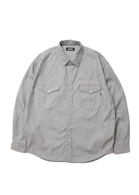 【ラスト1点】R9 GRAY DENIM SHIRT (GRAY) / デニム ウエスタン シャツ