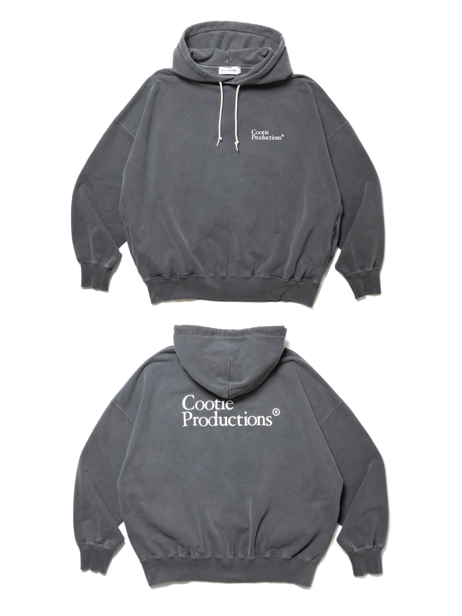 COOTIE PRODUCTIONS - Pigment Dyed Open End Yarn Sweat Hoodie (BLACK) /  ピグメントダイ スウェット パーカー | LOOPHOLE