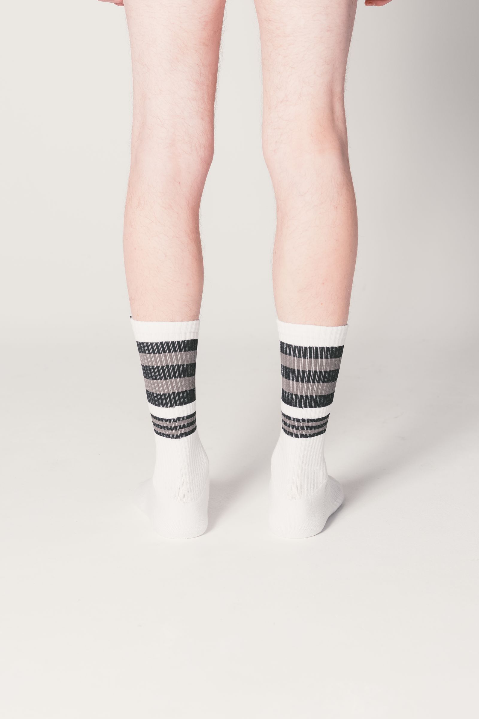 2 Pcs LINE SOCKS "LARRY" (GRAY) / 2パック ラインソックス