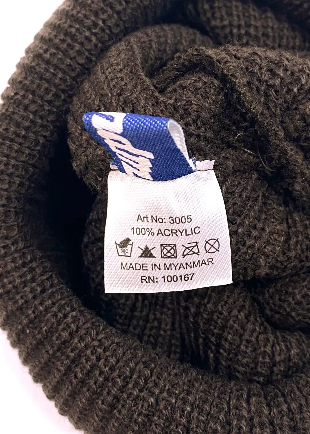 KNIT CAP (BROWN) / ロゴ ワッペン ニットキャップ