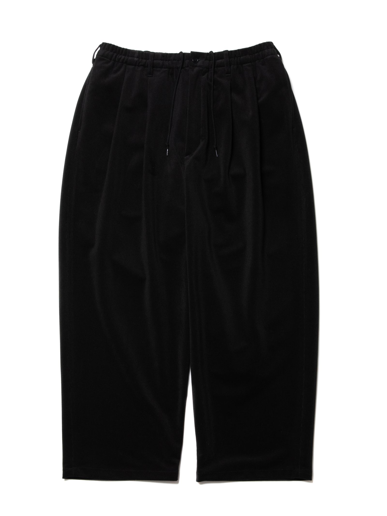 COOTIE PRODUCTIONS - POLYESTER CORDUROY 2 TUCK EASY PANTS (BLACK