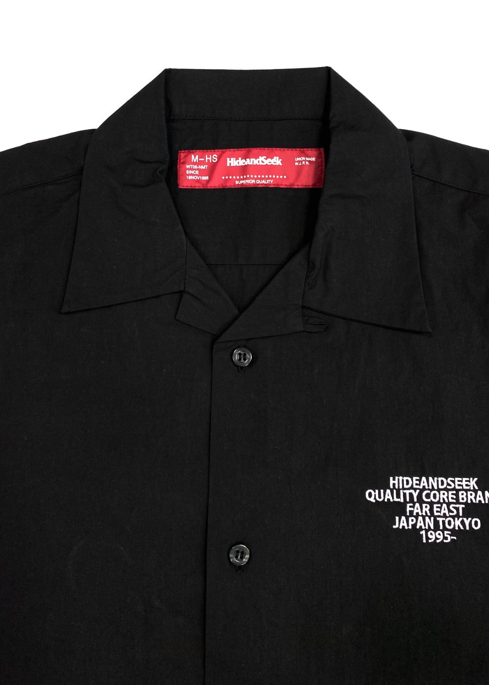 H&S S/S Shirt (BLACK) / オリジナル オープンカラー シャツ