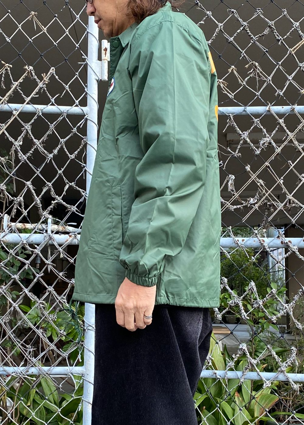 BOMB COACH JKT (GREEN) / プリント コーチジャケット