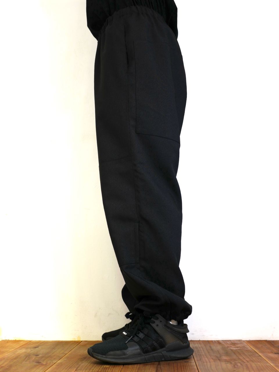 【ラスト1点 / お取り寄せ不可】Polyester OX Raza Track Pants (BLACK) / ポリエステルオックス トラックパンツ  - S