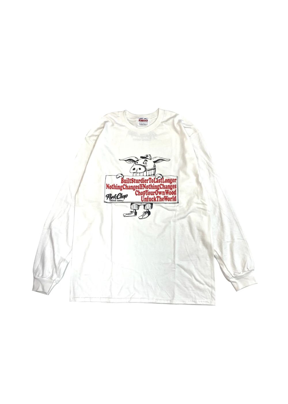 SLOGAN L/S TEE (WHITE) / スローガン ロングスリーブ Tシャツ
