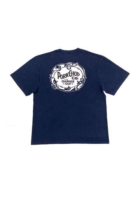 F LEAF LOGO TEE (FADE NAVY) / リーフ ロゴ Tシャツ