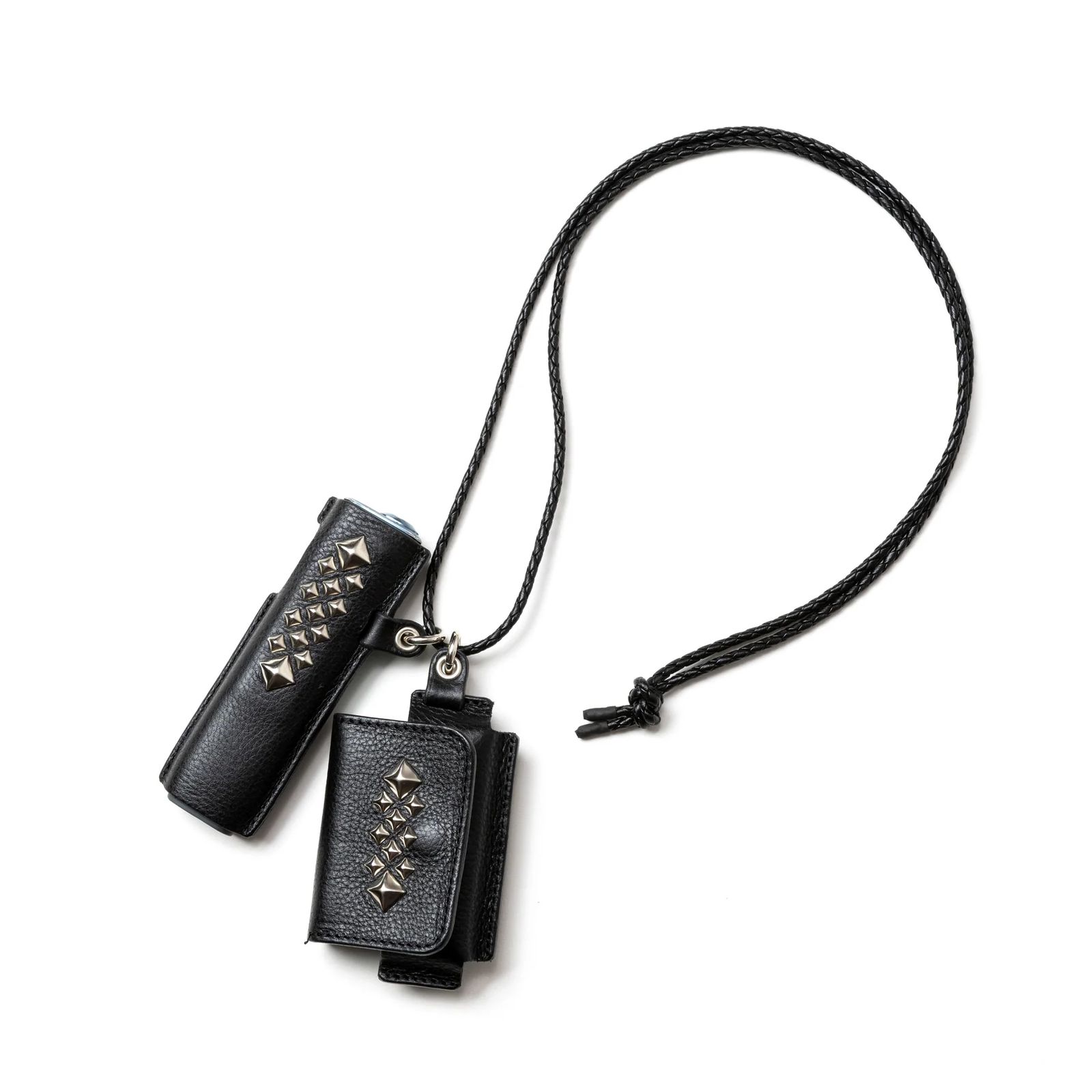 売れ筋がひ贈り物！ CALEE - STUDS LEATHER IQOS & HEAT STICK CASE (BLACK 小物・アクセサリー