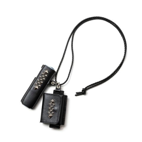 STUDS LEATHER IQOS & HEAT STICK CASE (BLACK) / スタッズ レザー アイコス ケース