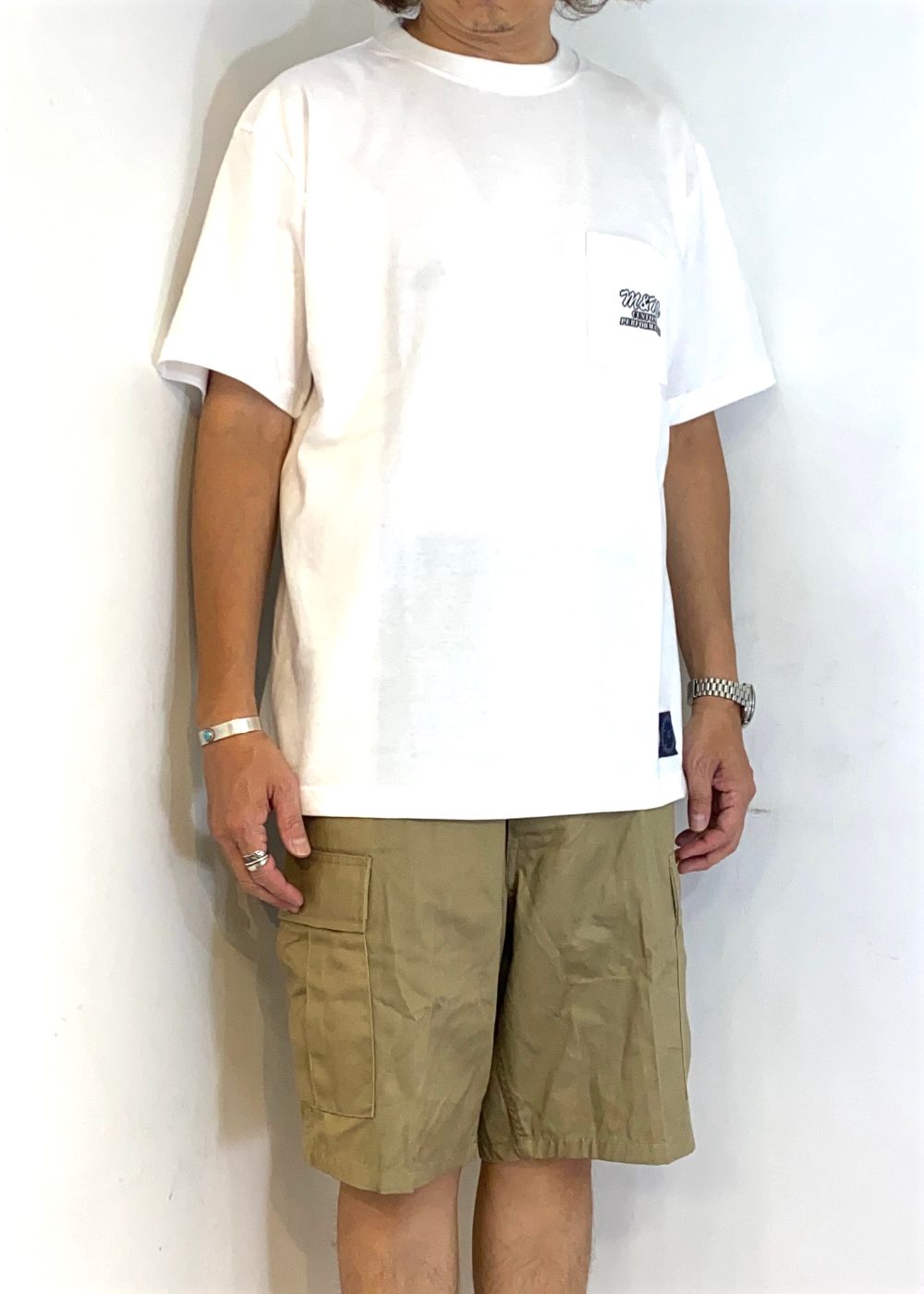 Edge Star Pocket Tee (WHITE) / バックプリント ポケットTシャツ