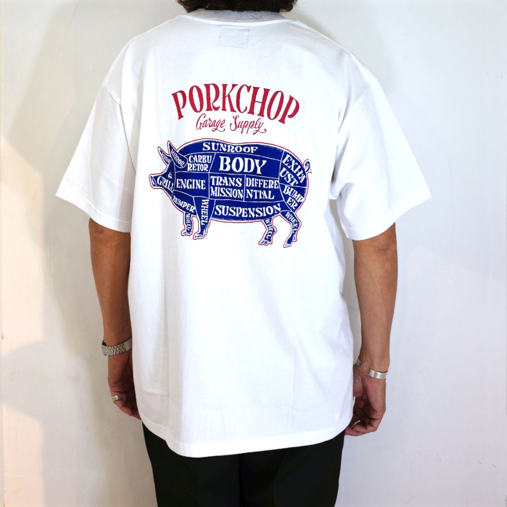 ポークチョップ Tシャツ PORKCHOP MASSES S S 白 XL - ウェア