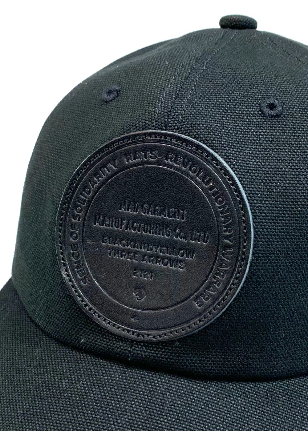 お見舞い CAP PATCH LEATHER CANVAS - RATS (BLACK) レザーワッペン / 帽子