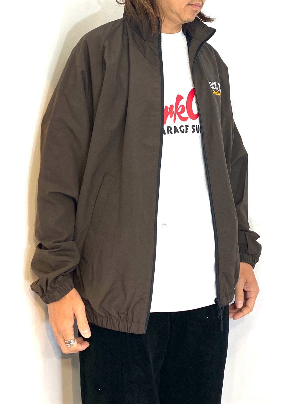 PORK BACK NYLON JKT (DARK BROWN) / ポークバック ナイロン トラック ジャケット