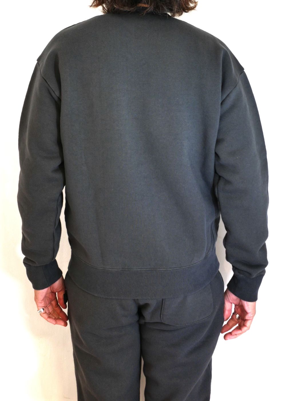 FLEECE CREW NECK SWEAT (CHARCOAL) / セットアップ スウェット