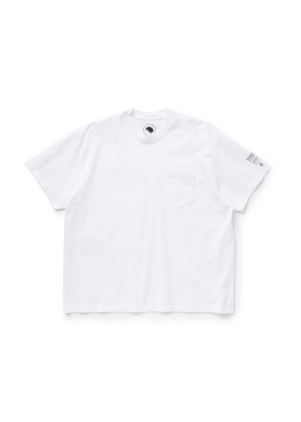 PACK TEE BIG SILHOUETTE (CREW NECK) (WHITE) / ビッグシルエット ポケット パック Tシャツ