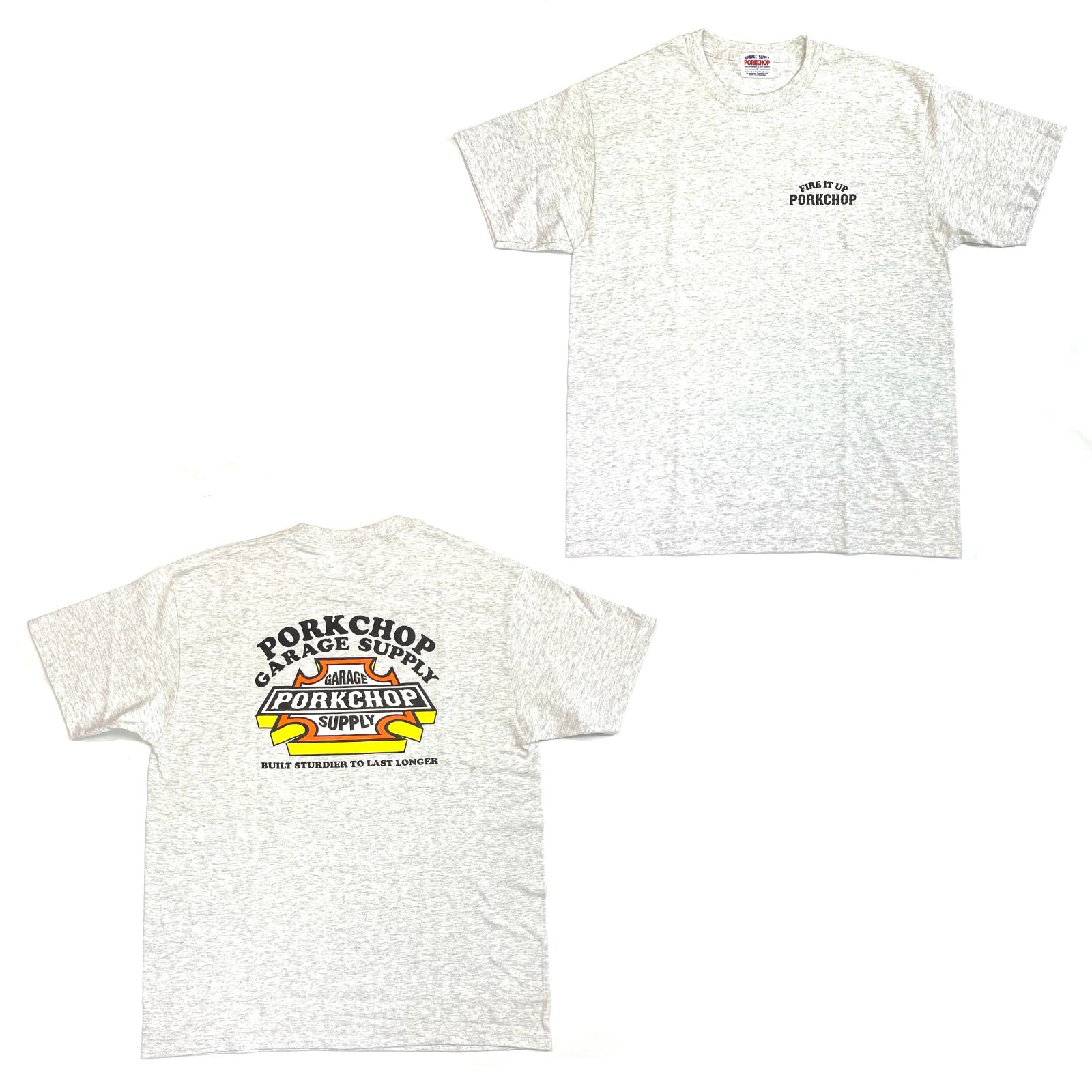 PORKCHOP - 【ラスト1点】3D B&S TEE (GRAY) / 3Dバーアンドシールド T