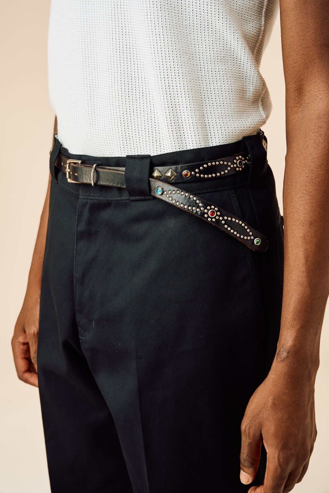 EXCLUSIVE STUDS BELT "HTC" (BLACK) / HTC コラボ スタッズレザーベルト
