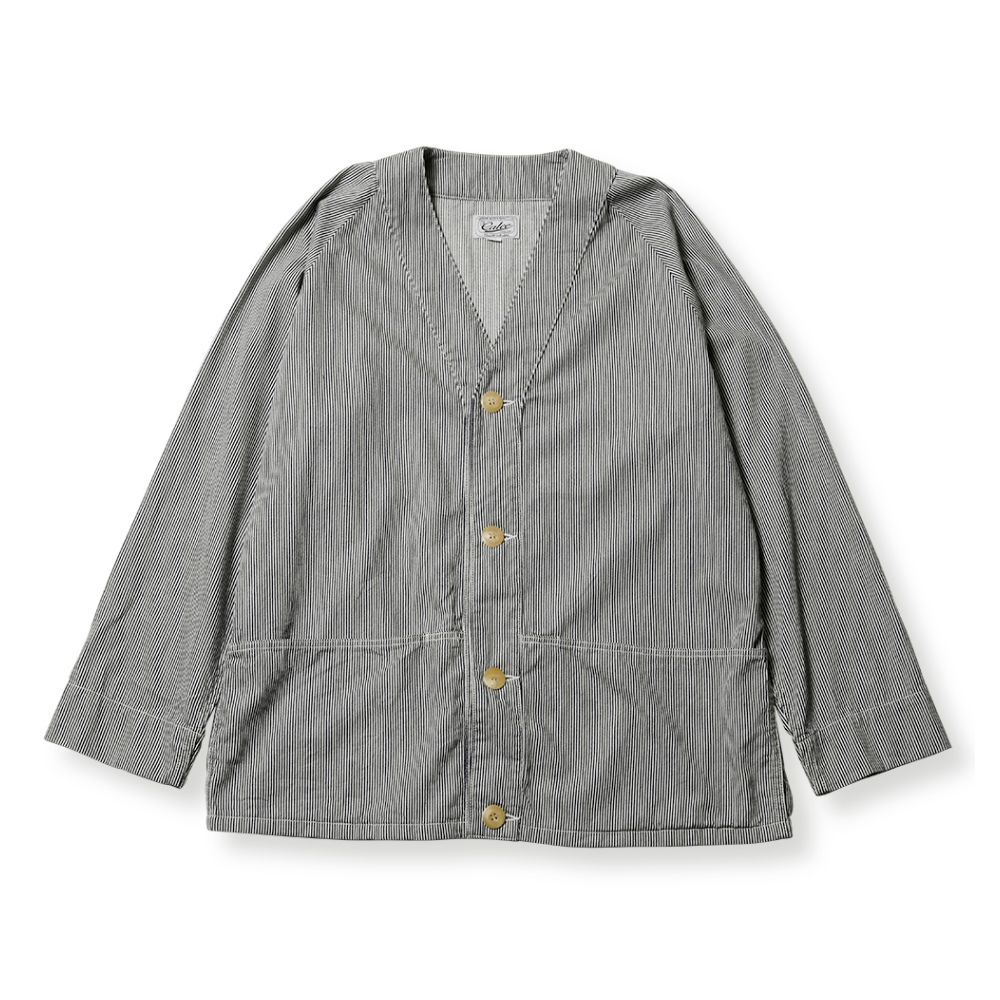 CALEE - 6oz HICKORY SHIRT CARDIGAN (INDIGO STRIPE) / ヒッコリー