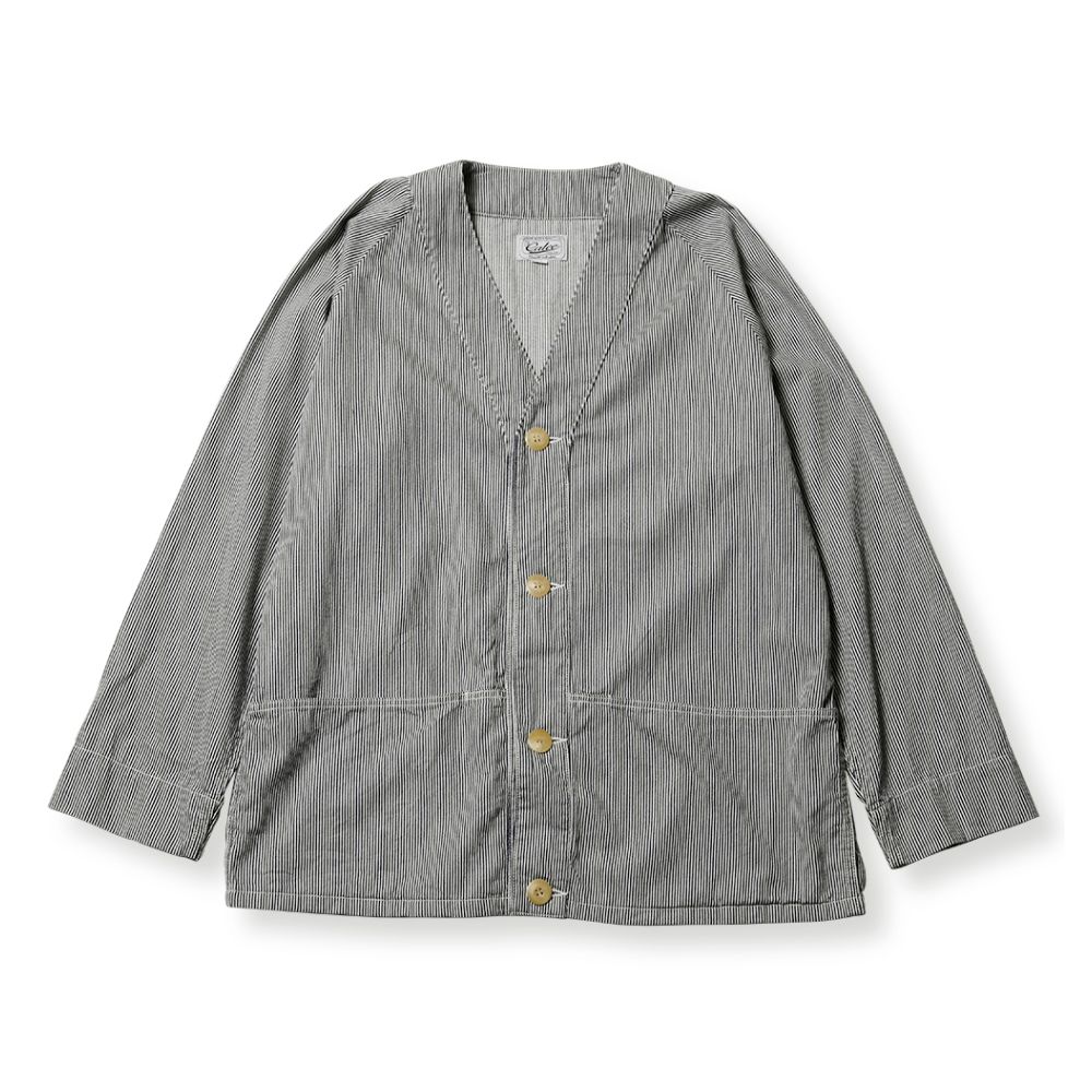 CALEE 新作販売告知 / ワークテイストを含んだヒッコリーカーディガン。