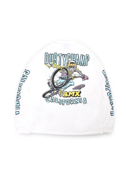 【ラスト1点】DUSTYCHAMP × DamianFulton L/S TEE (WHITE) / ダスティーチャンプ × ダミアンフルトン コラボ ロングスリーブ Tシャツ