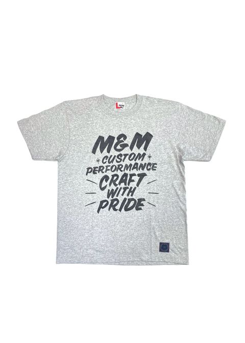 【ラスト1点】Brush Sign Tee (M.GRAY) / ロゴ プリント Tシャツ